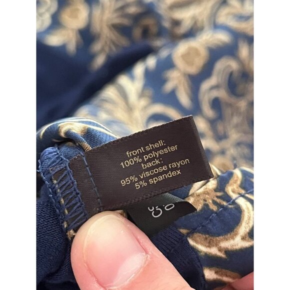 EUC The Limited Women's Top Baroque Pattern Navy/Gold - Picture 5 of 5